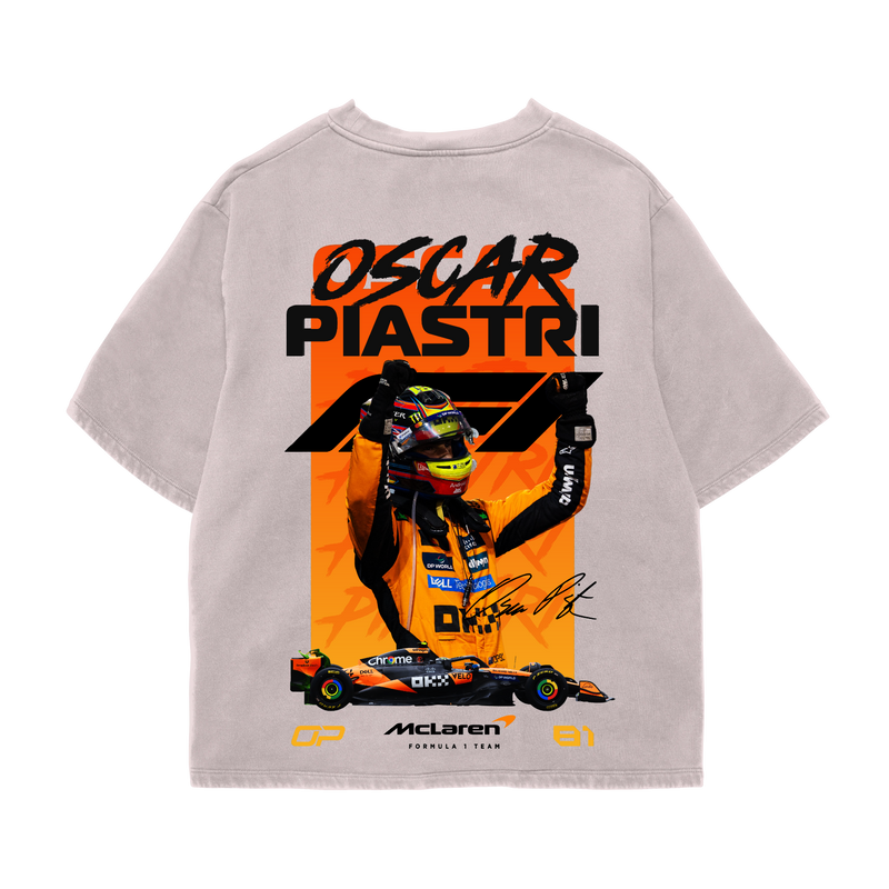 Oscar Piastri Oversized Tee – Off White
