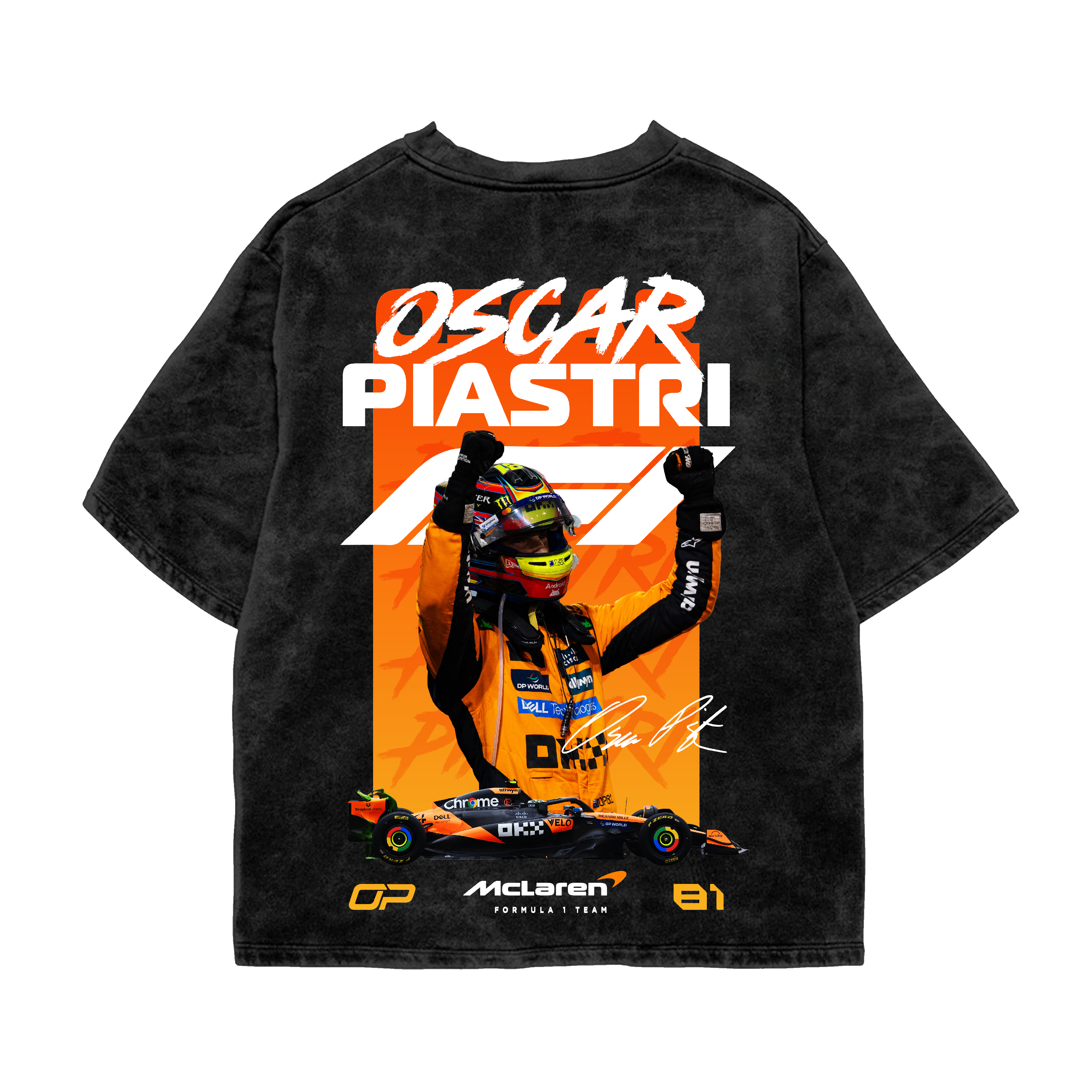 Oscar Piastri Oversized Tee – Acid Wash