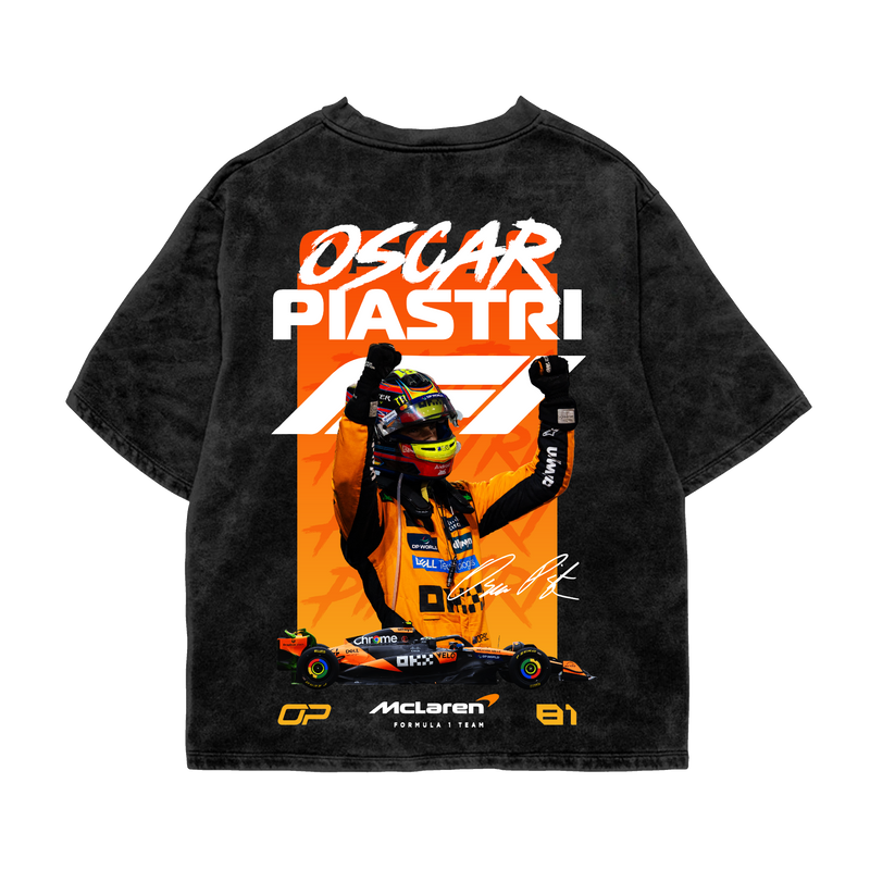 Oscar Piastri Oversized Tee – Acid Wash