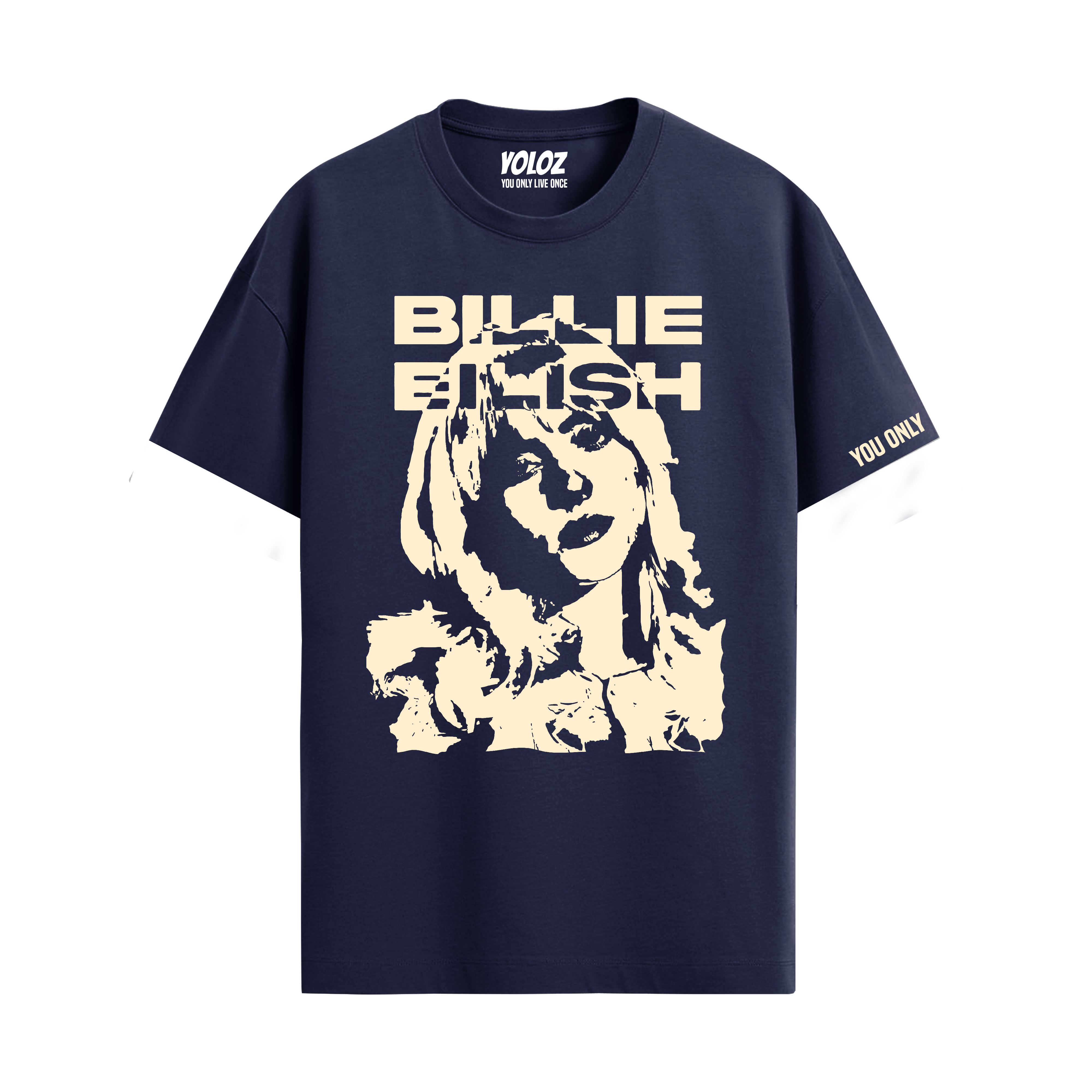 BILLIE EILISH NAVY BLUE REGULAR FIT T-SHIRT – YOLOZ BILLIE EILISH NAVY BLUE REGULAR FIT T-SHIRT – YOLOZ