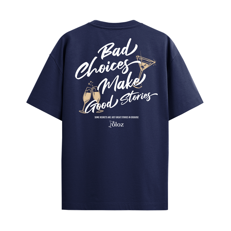 GOOD STORIES NAVY BLUE OVERSIZED T-SHIRT
