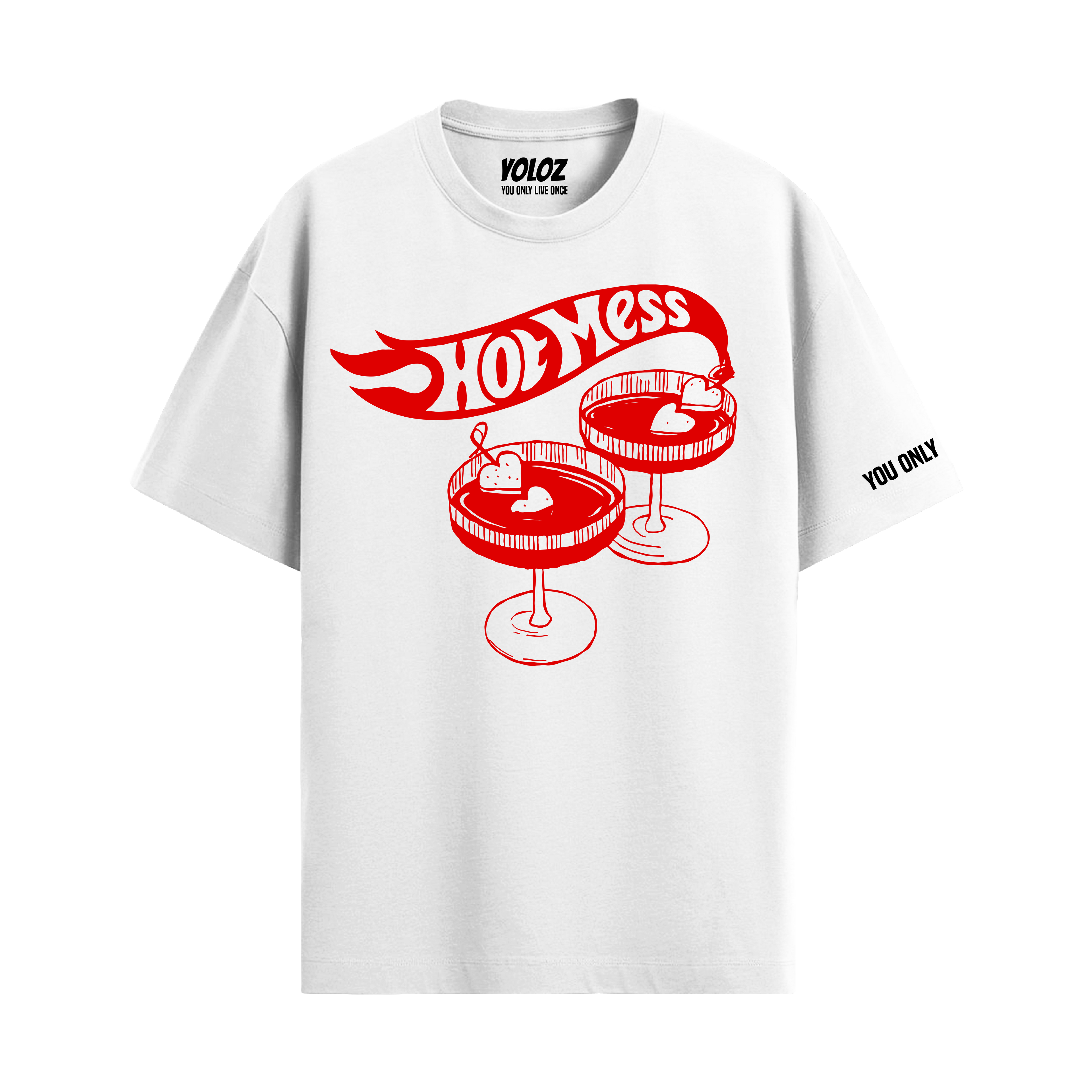 HOT MESS WHITE OVERSIZED T-SHIRT