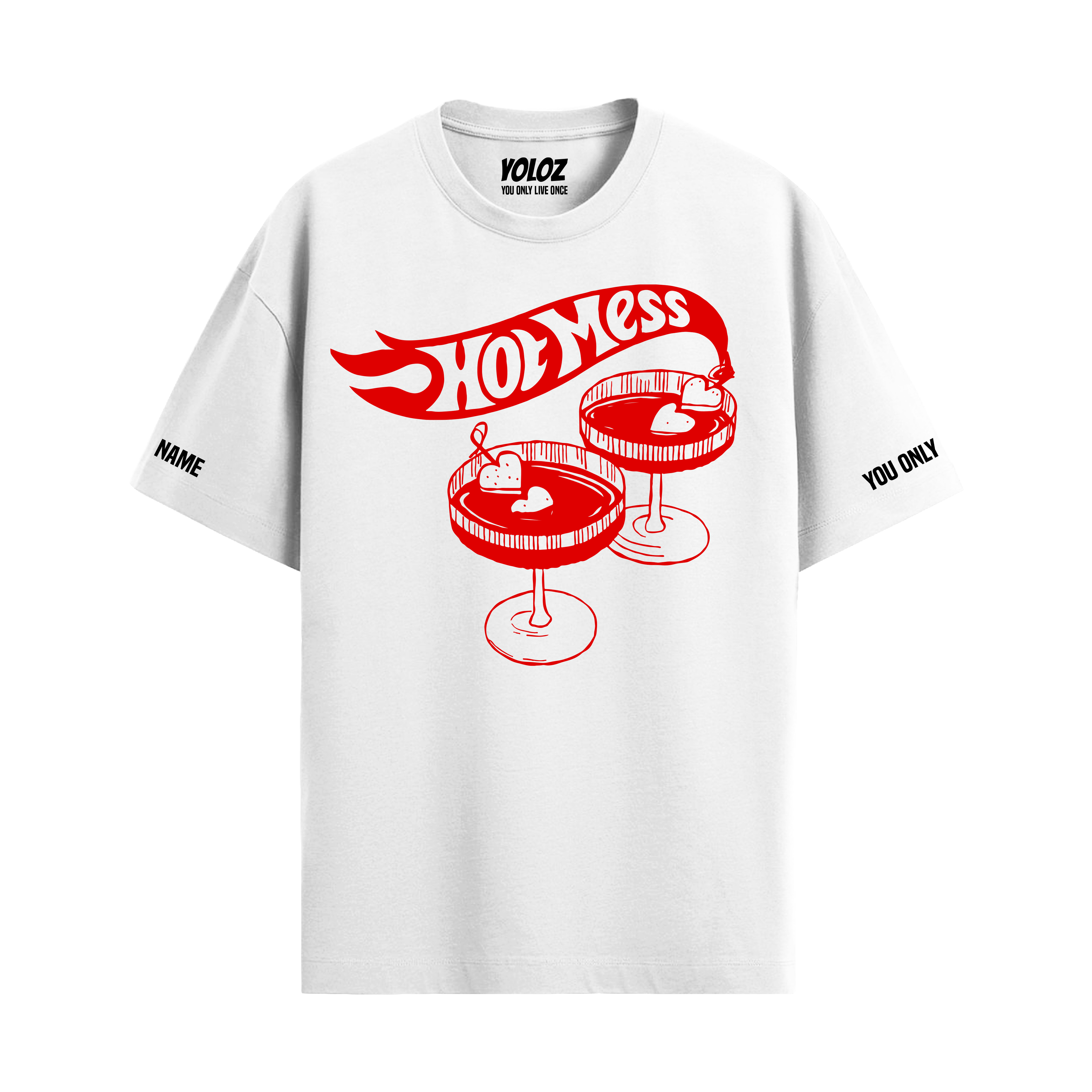 HOT MESS WHITE OVERSIZED T-SHIRT