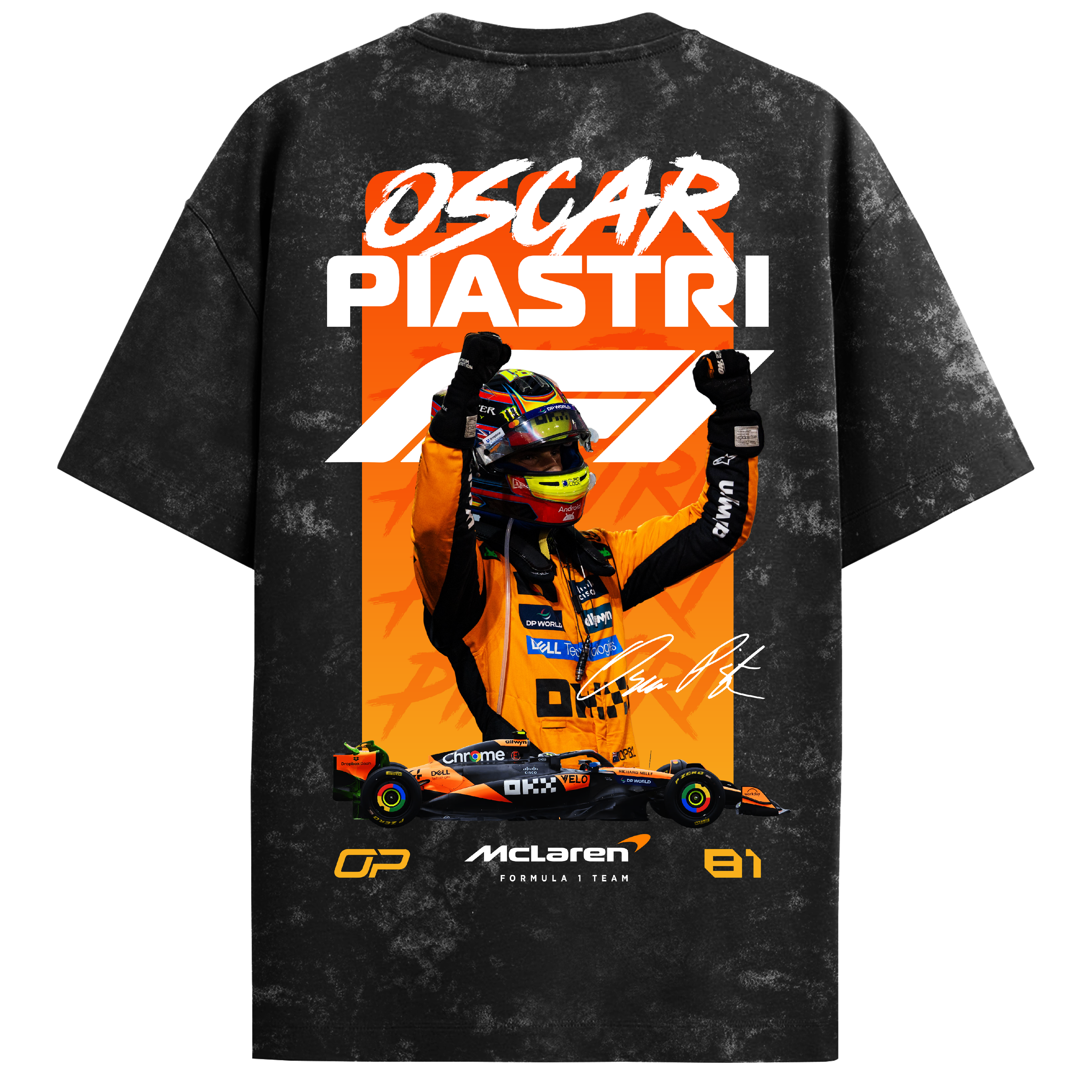Oscar Piastri Oversized Tee – Acid Wash