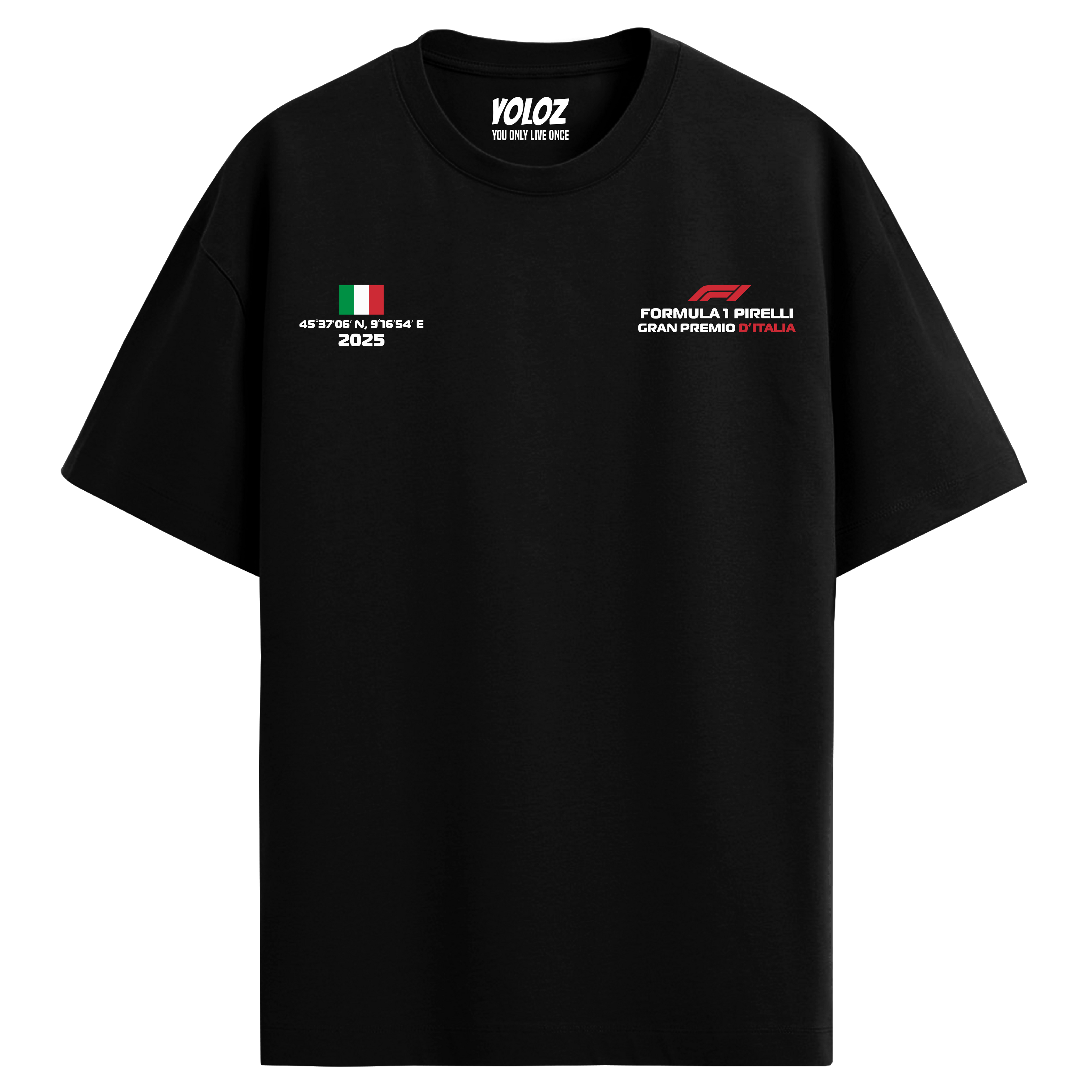 Monza Italy Oversized Tee – Black