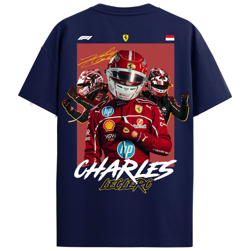 Charles Leclerc Regular Fit Tee – Navy Blue