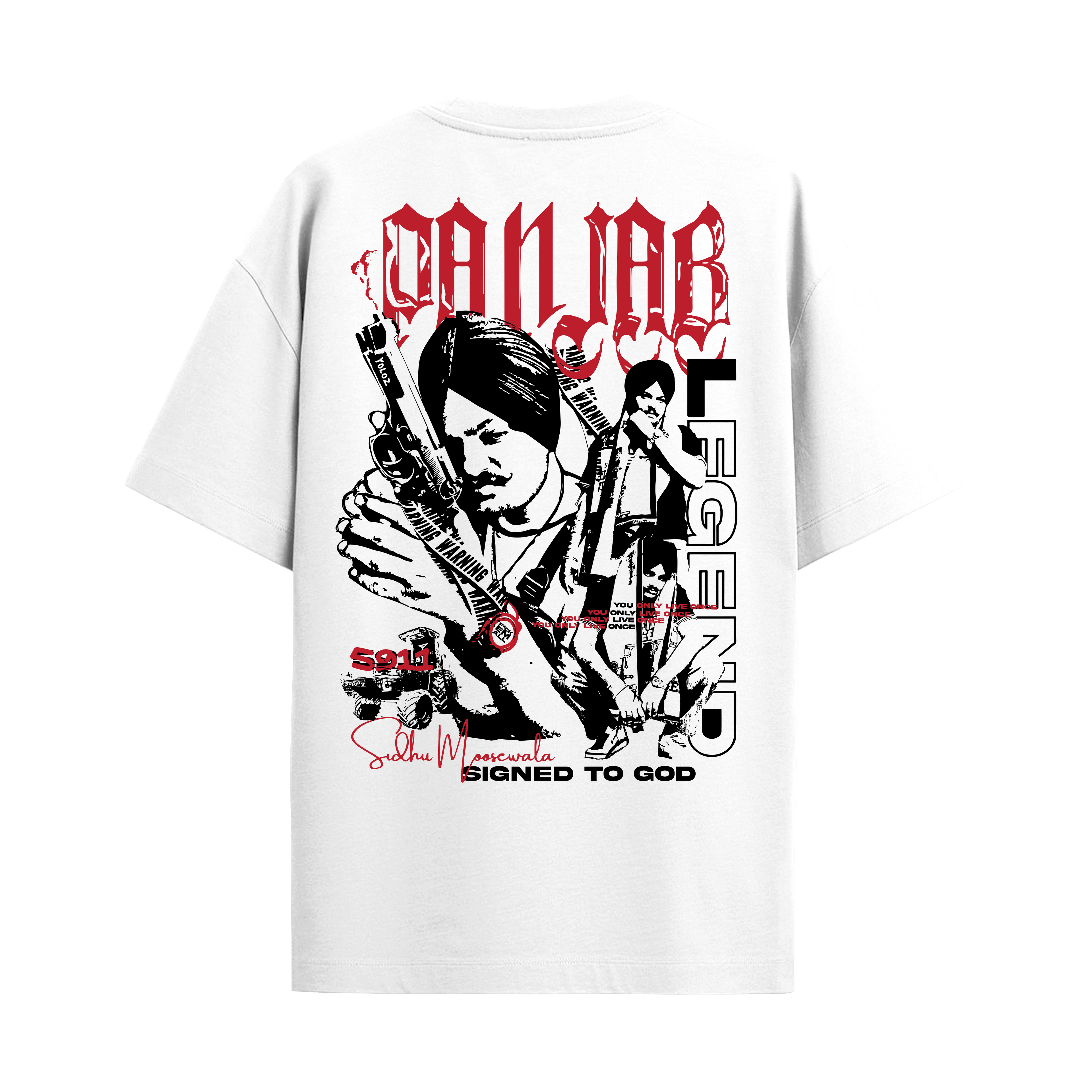 MOOSE THE LEGEND WHITE OVERSIZED T-SHIRT