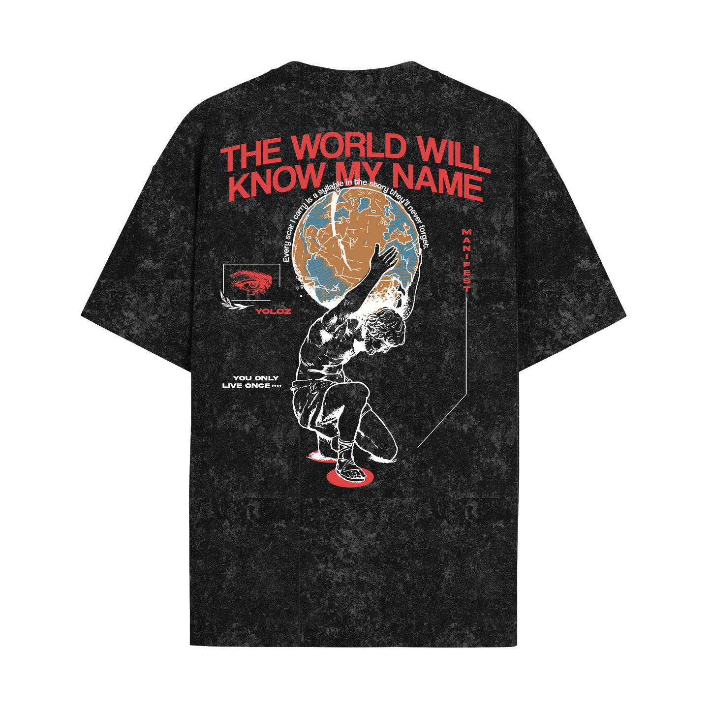 THE WORLD ACID WASH OVERSIZED T-SHIRT