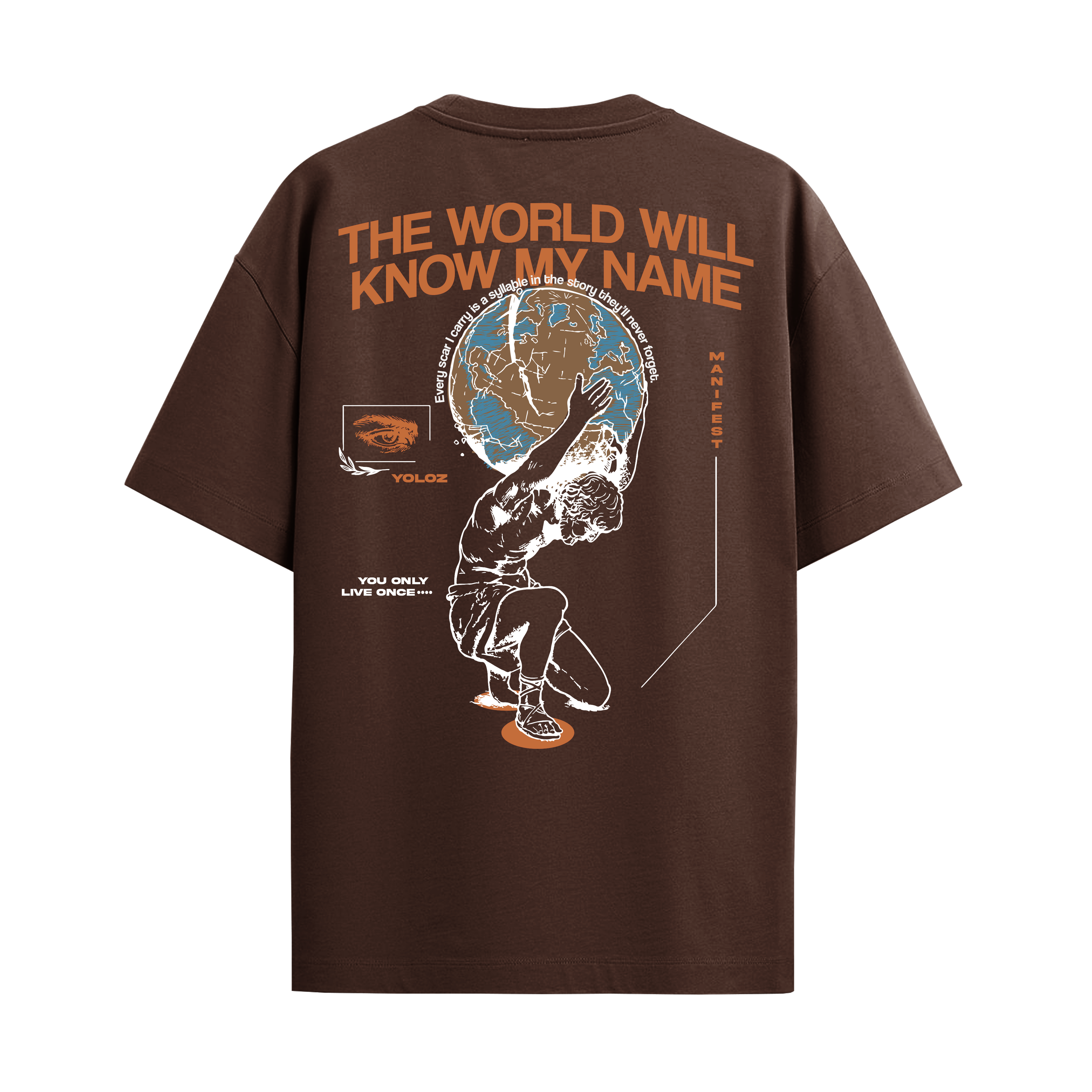 THE WORLD BROWN OVERSIZED T-SHIRT