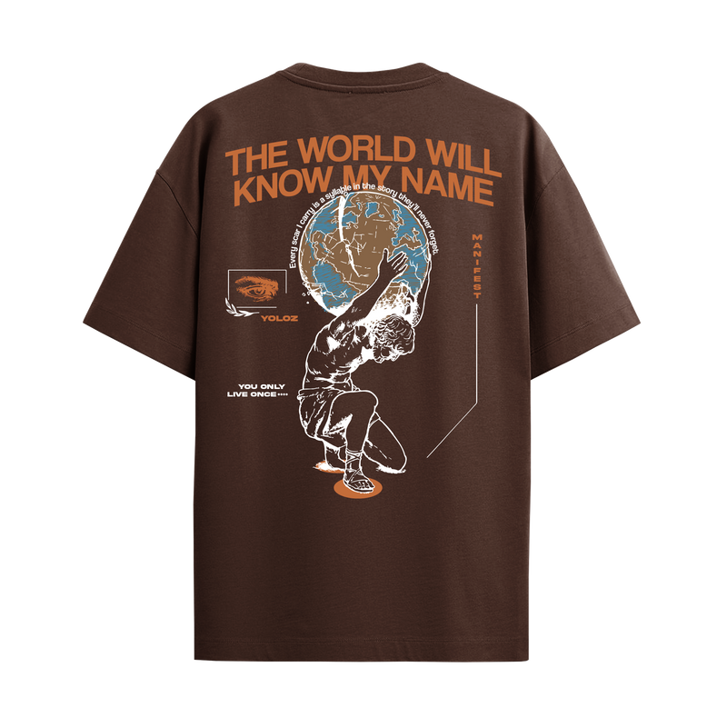 THE WORLD BROWN OVERSIZED T-SHIRT