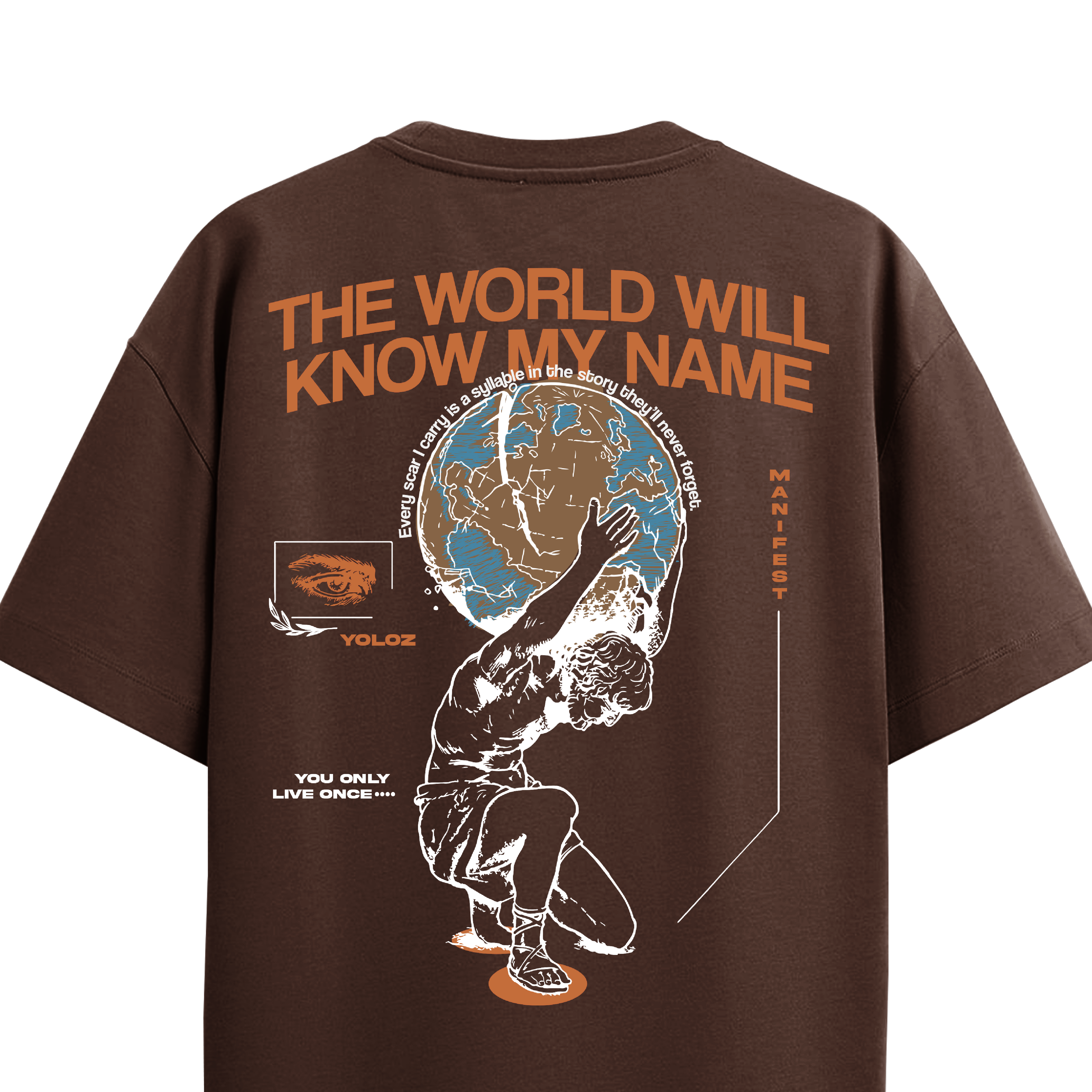 THE WORLD BROWN OVERSIZED T-SHIRT