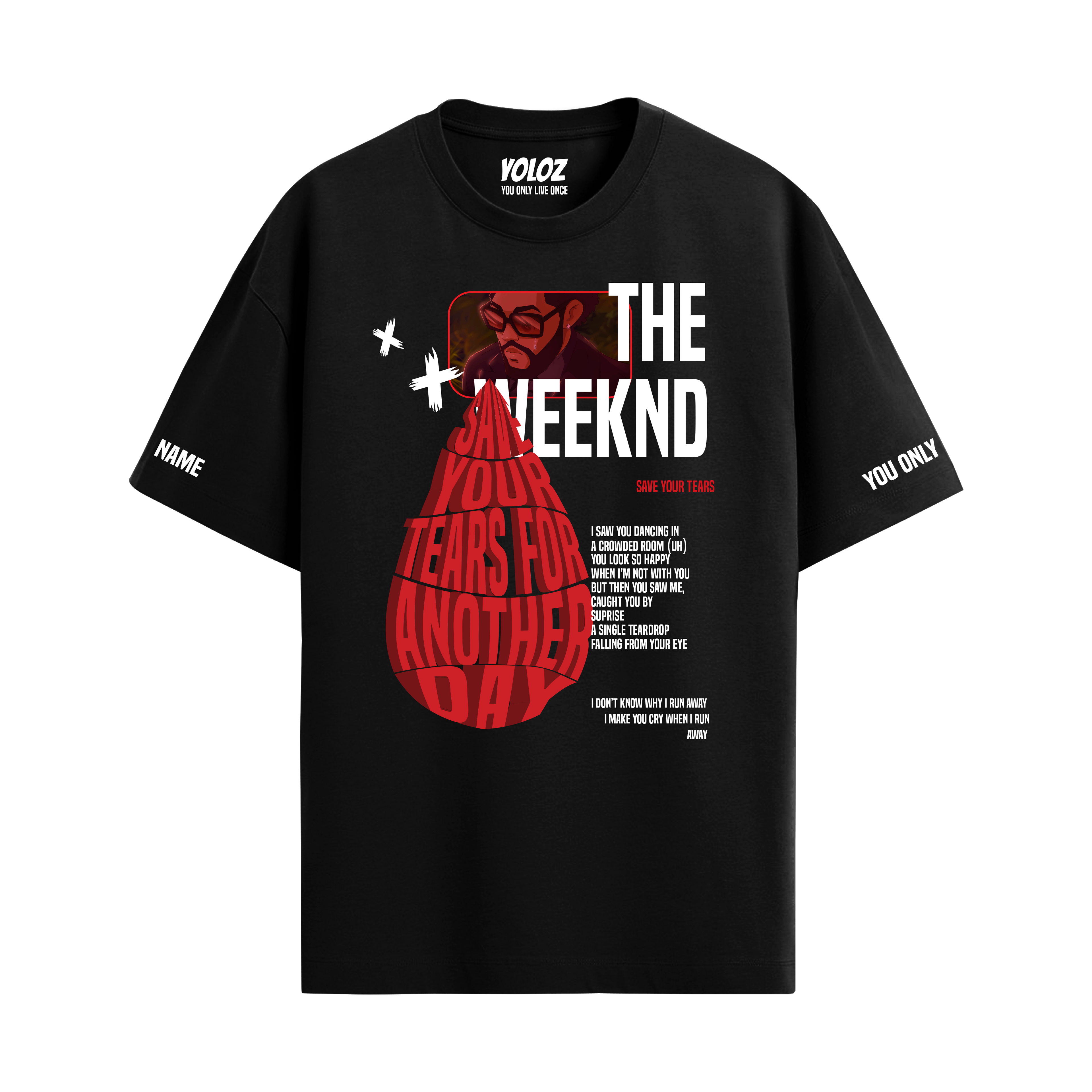 THE WEEKND BLACK OVERSIZED T-SHIRT