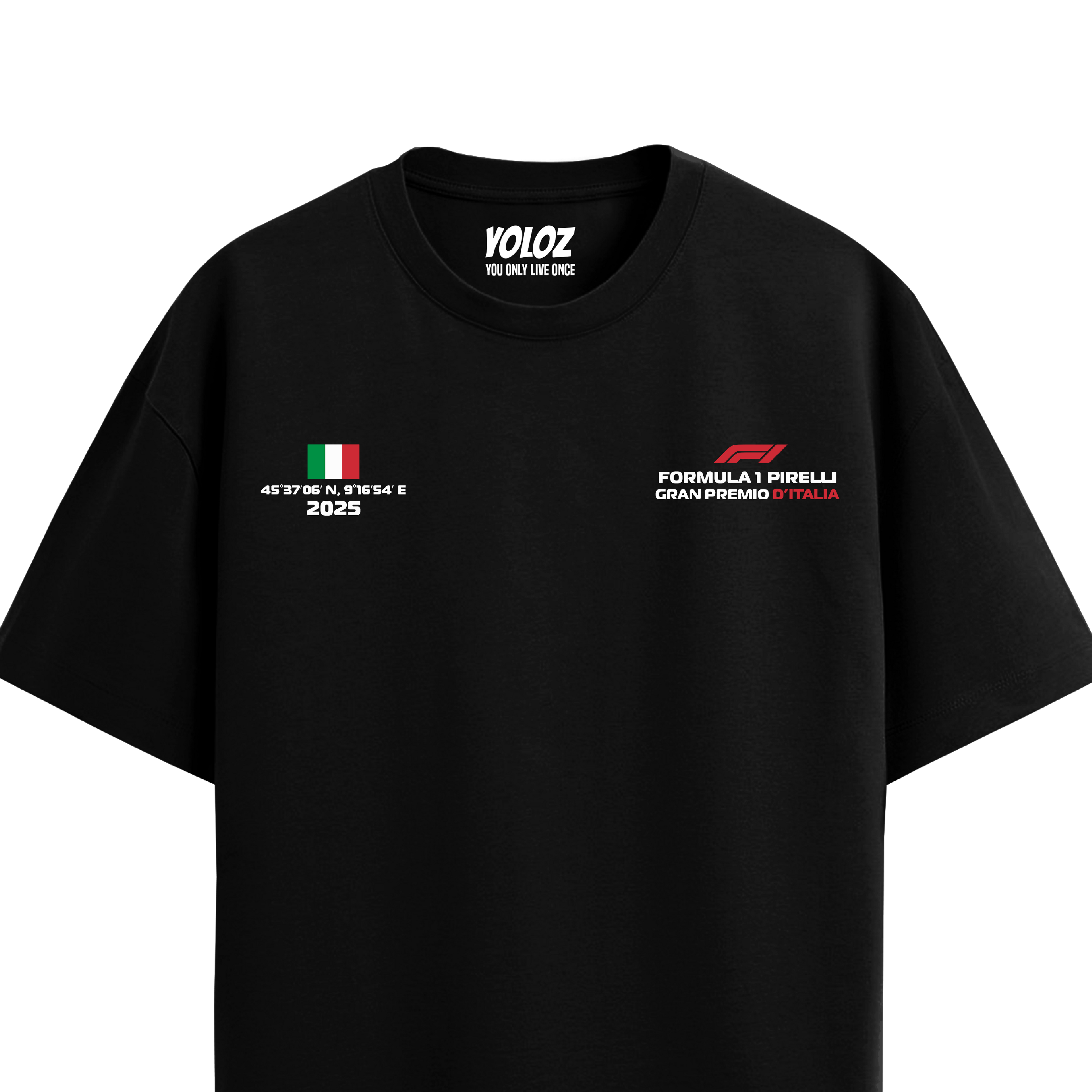Monza Italy Oversized Tee – Black
