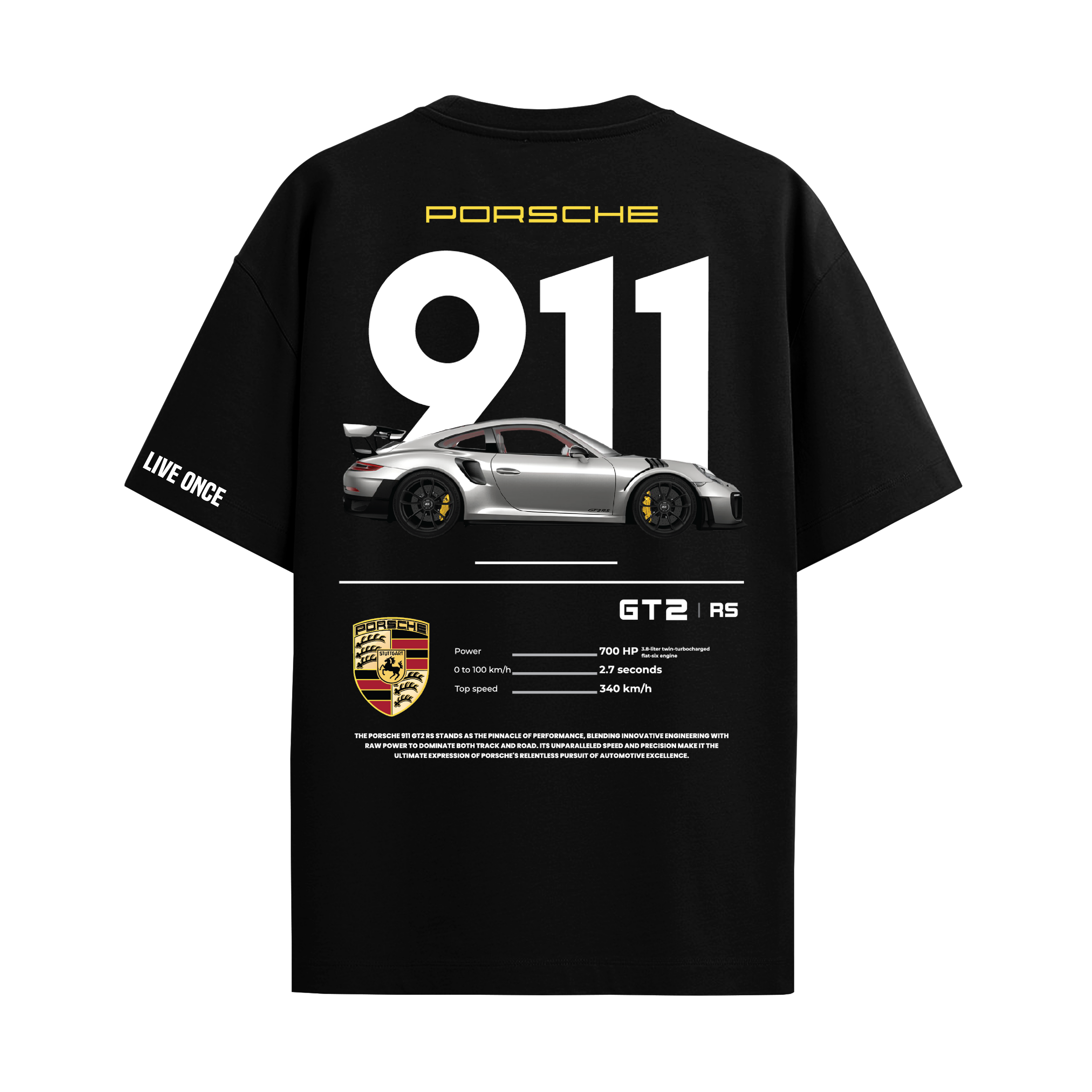 PORSCHE BLACK OVERSIZED T-SHIRT