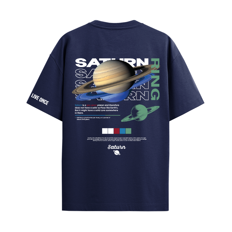SATURN NAVY BLUE OVERSIZED T-SHIRT