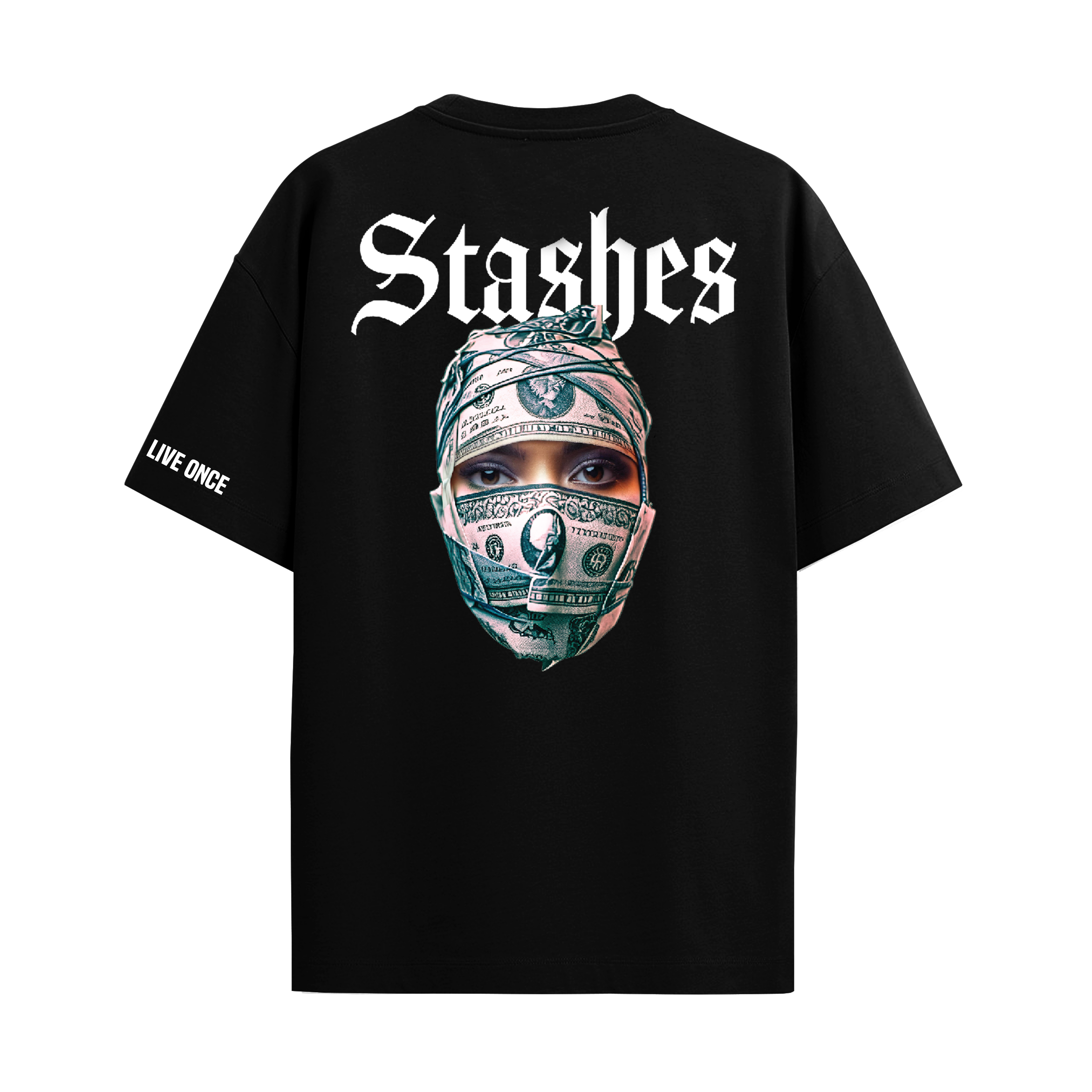 STASHES BLACK OVERSIZED T-SHIRT