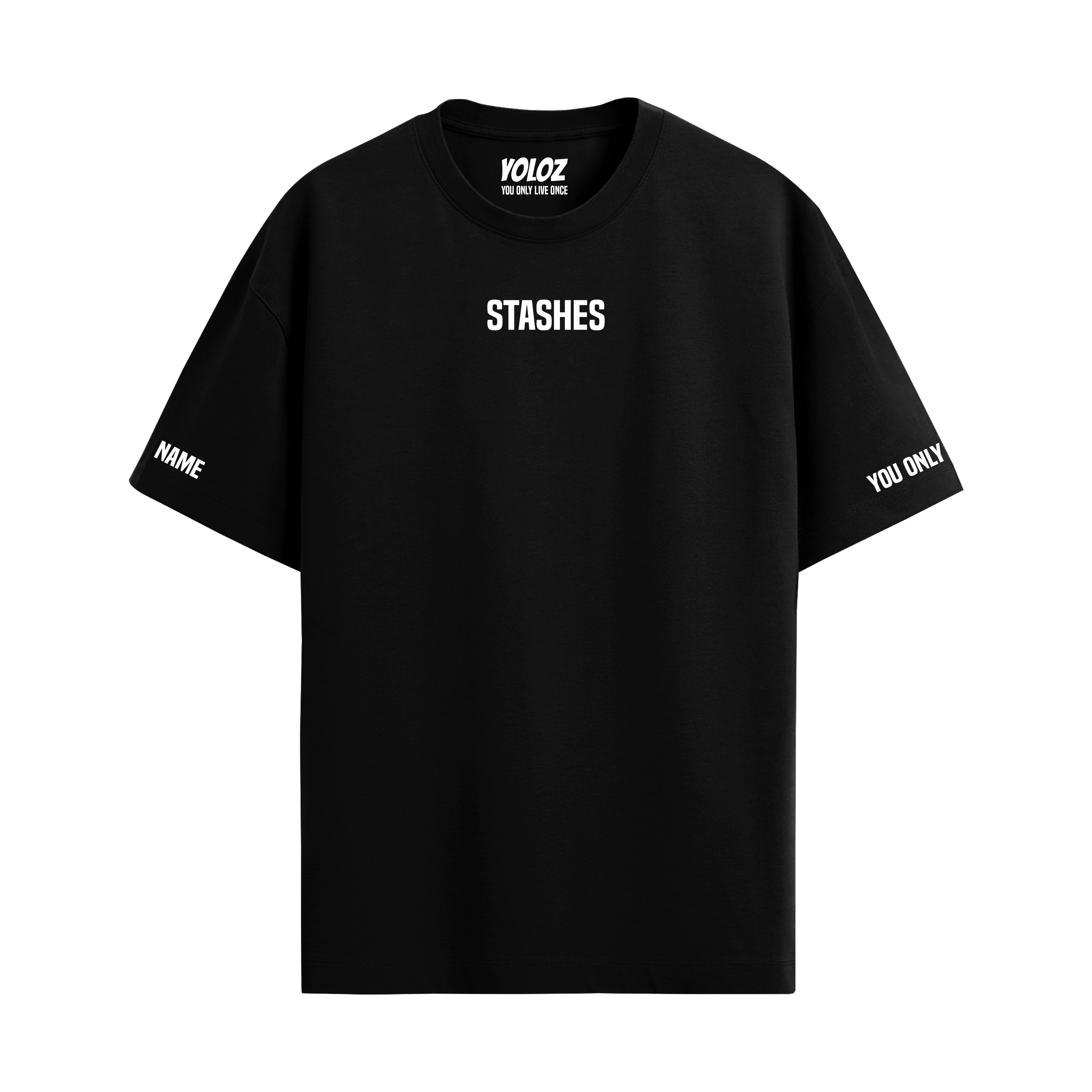 STASHES BLACK OVERSIZED T-SHIRT