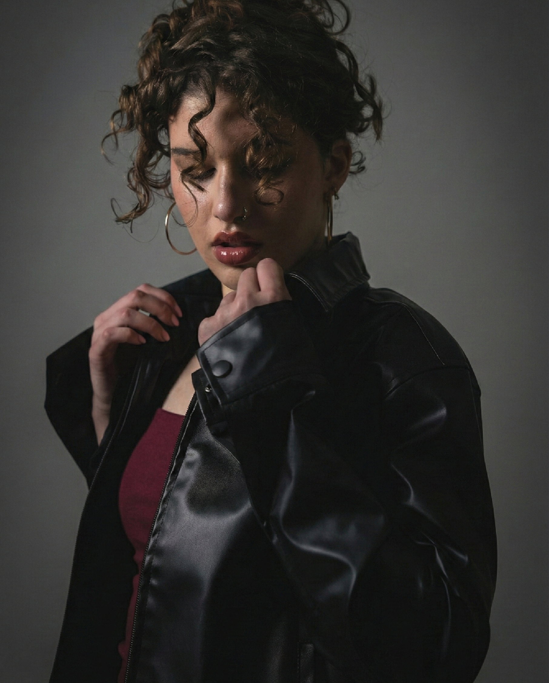 Obsidian Cropped Leather Jacket