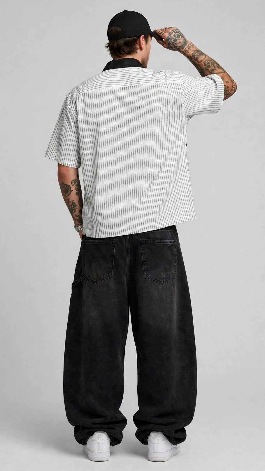 SIGNATURE STRIPED CROPPED SHIRT