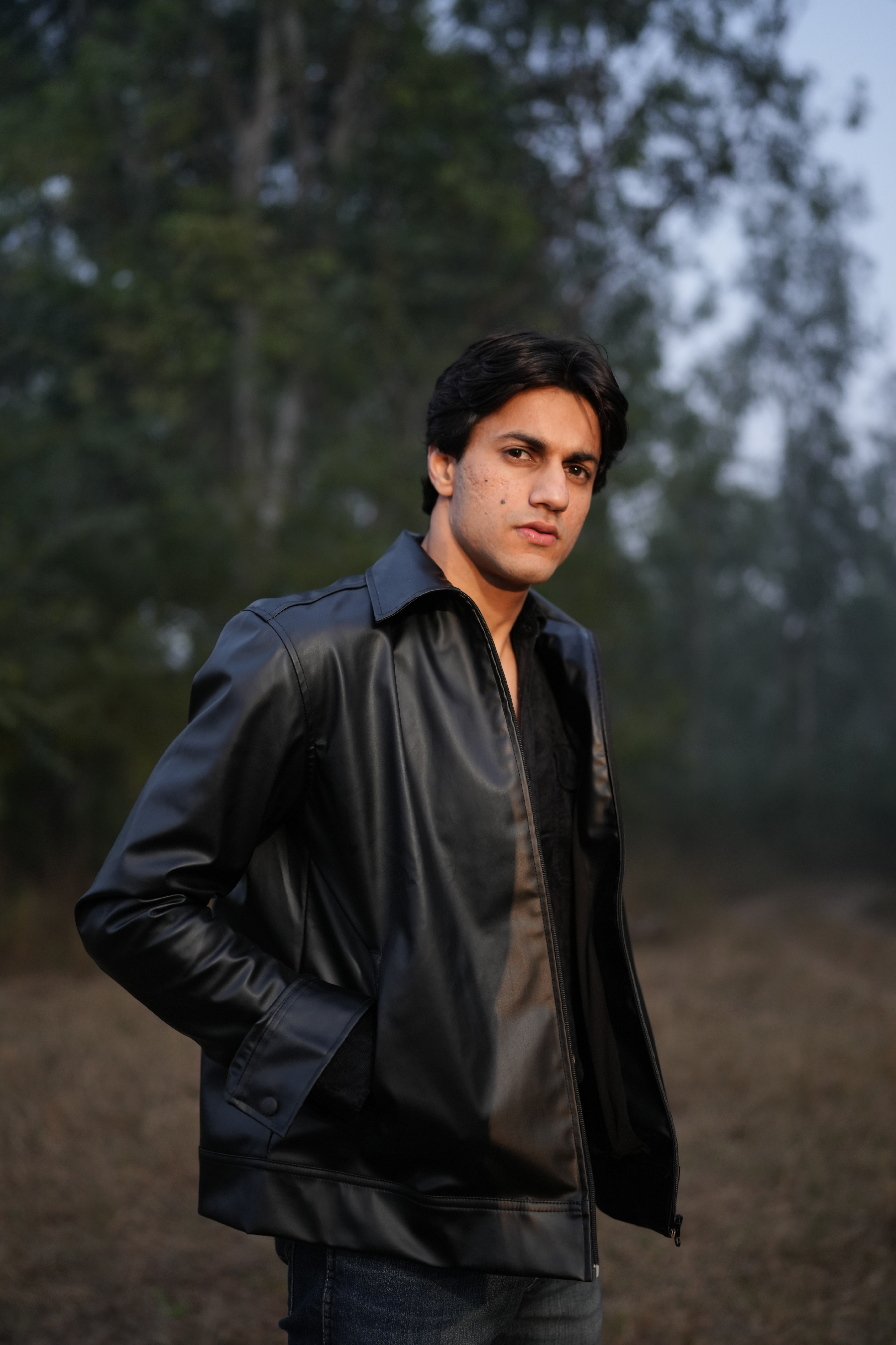 Obsidian Cropped Leather Jacket