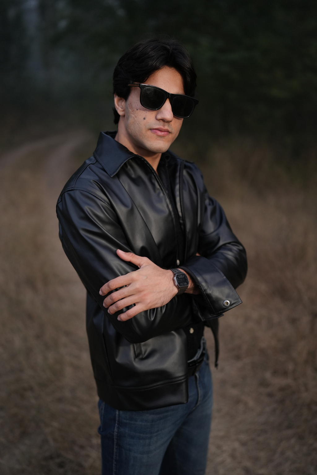 Obsidian Cropped Leather Jacket