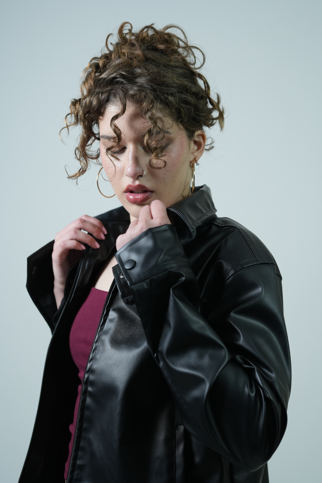 Obsidian Cropped Leather Jacket