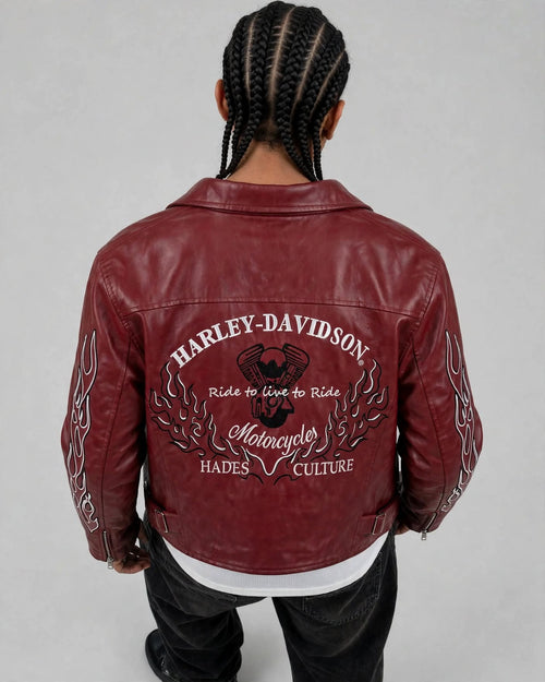 Bikers Red Leather Jacket