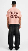 FACTS STRIPED CROPPED SHIRT