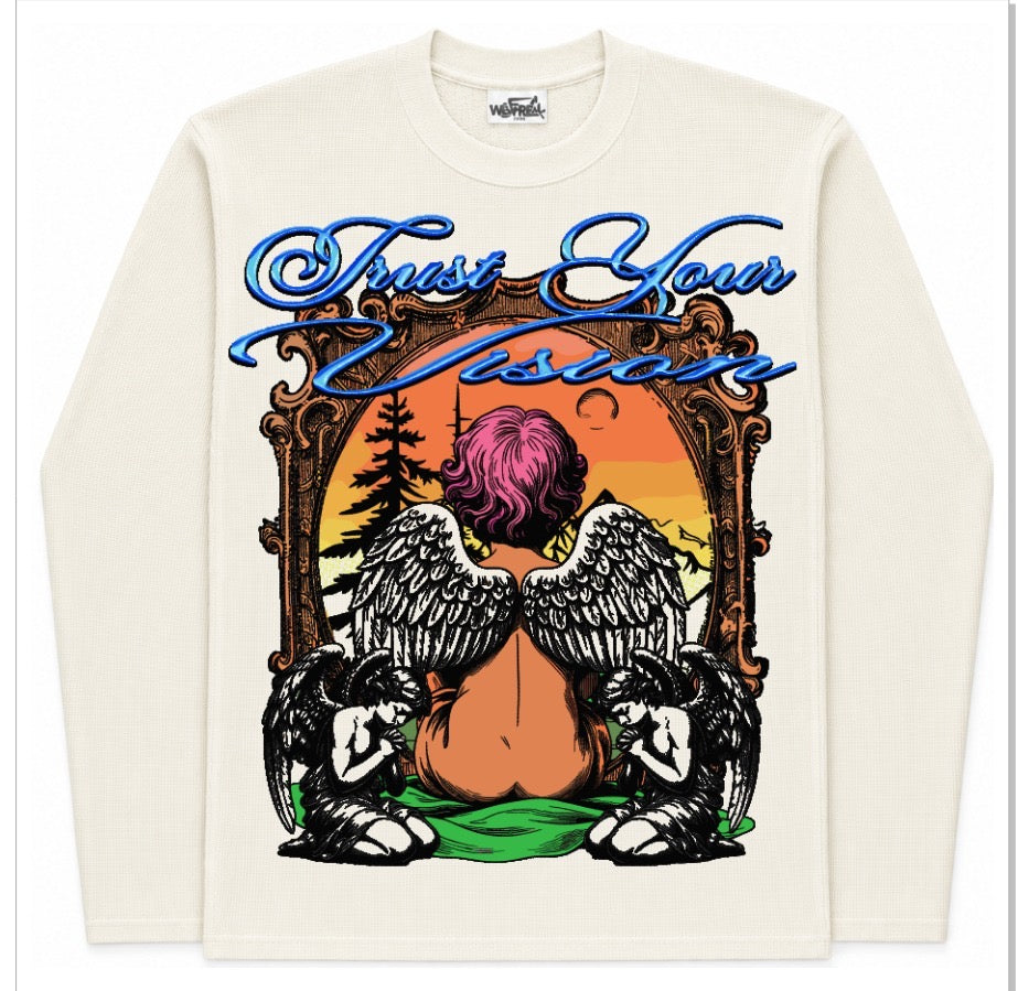 VISION WHITE WAFFLE T-SHIRT