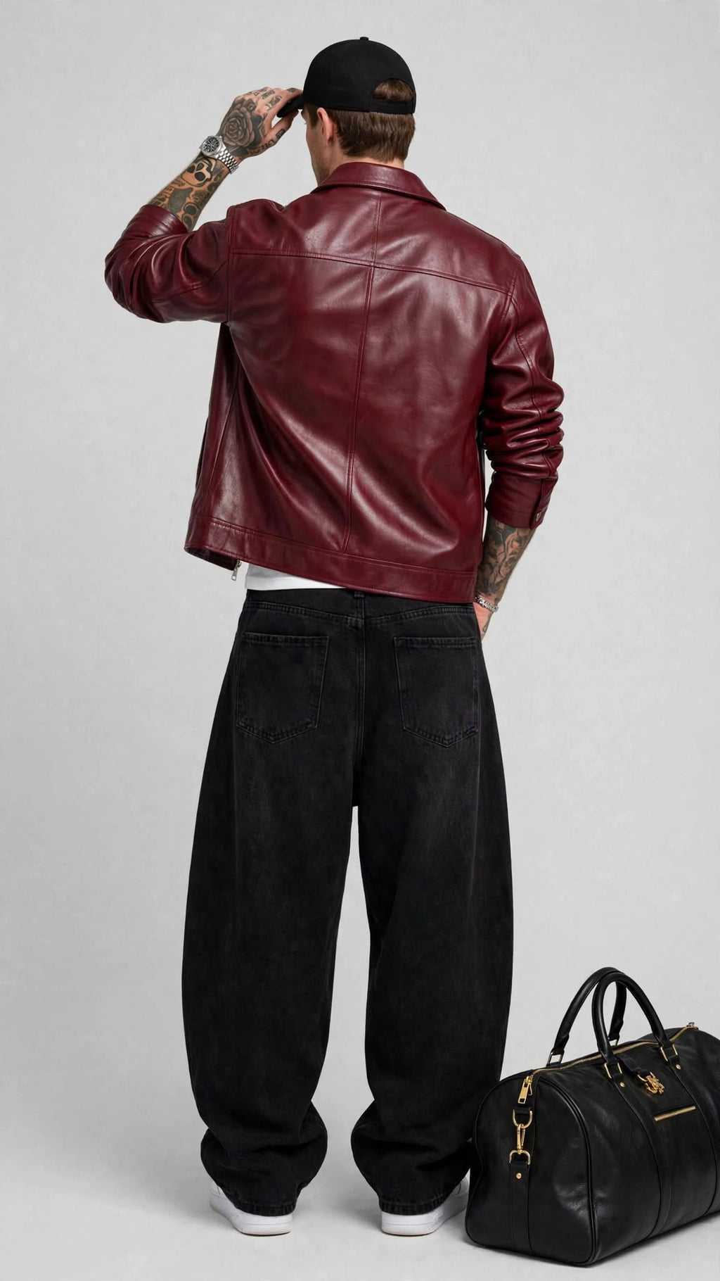 Cherry Red Leather Jacket