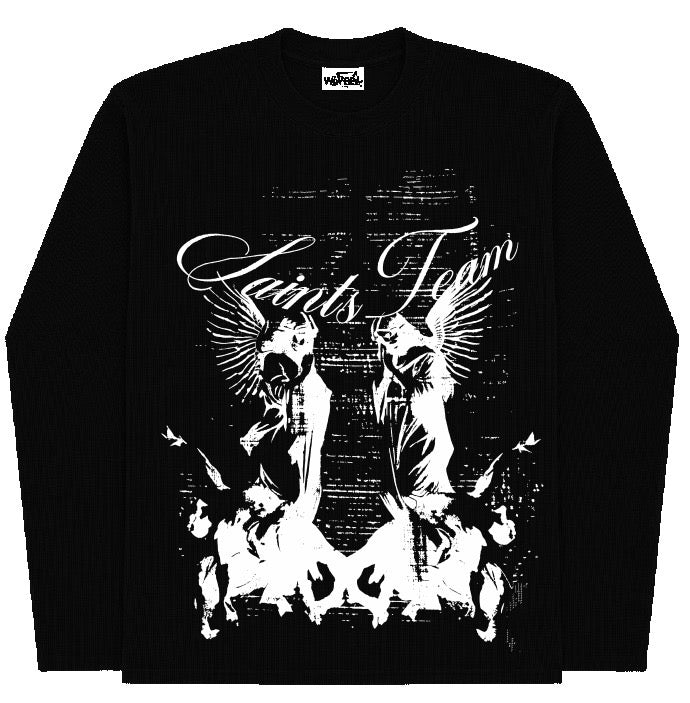 SAINTS TEAM BLACK WAFFLE T-SHIRT