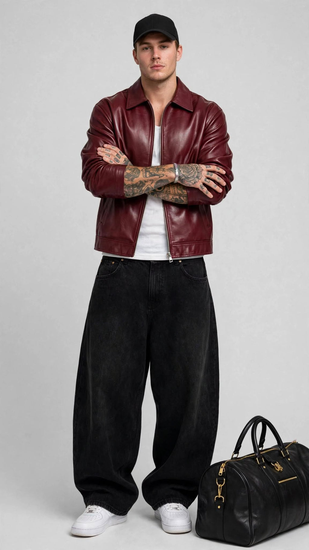 Cherry Red Leather Jacket