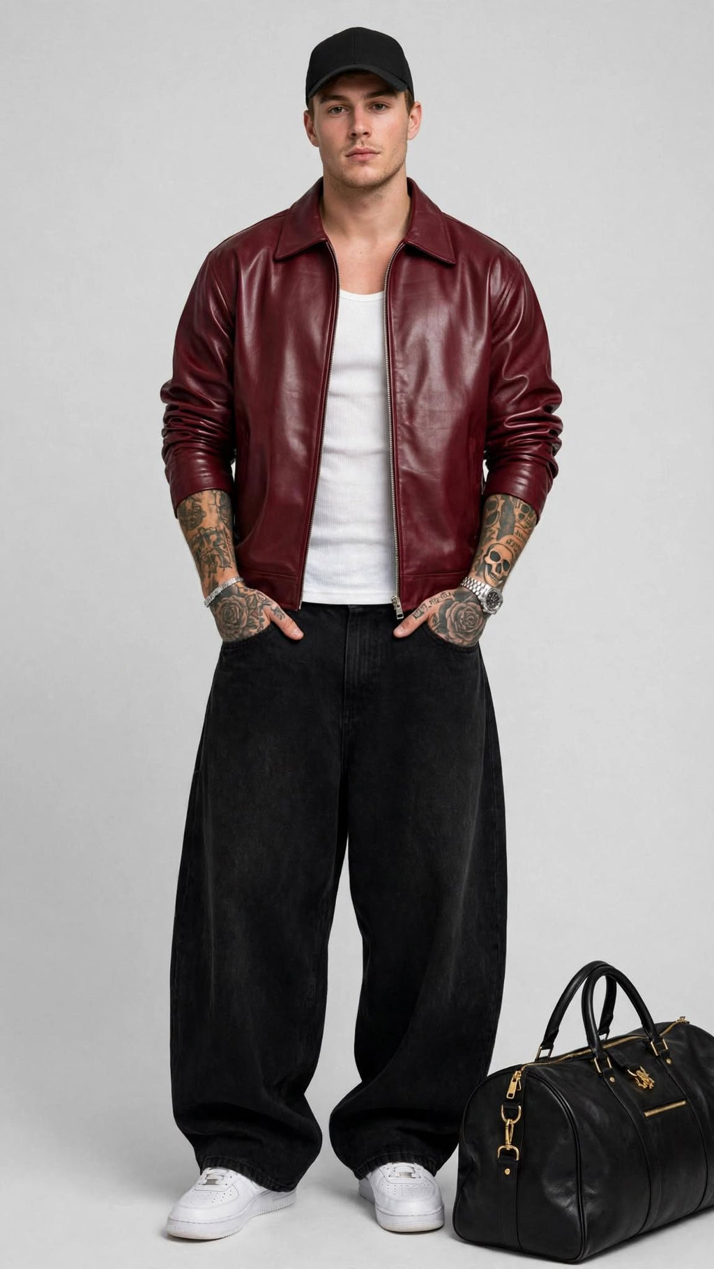 Cherry Red Leather Jacket