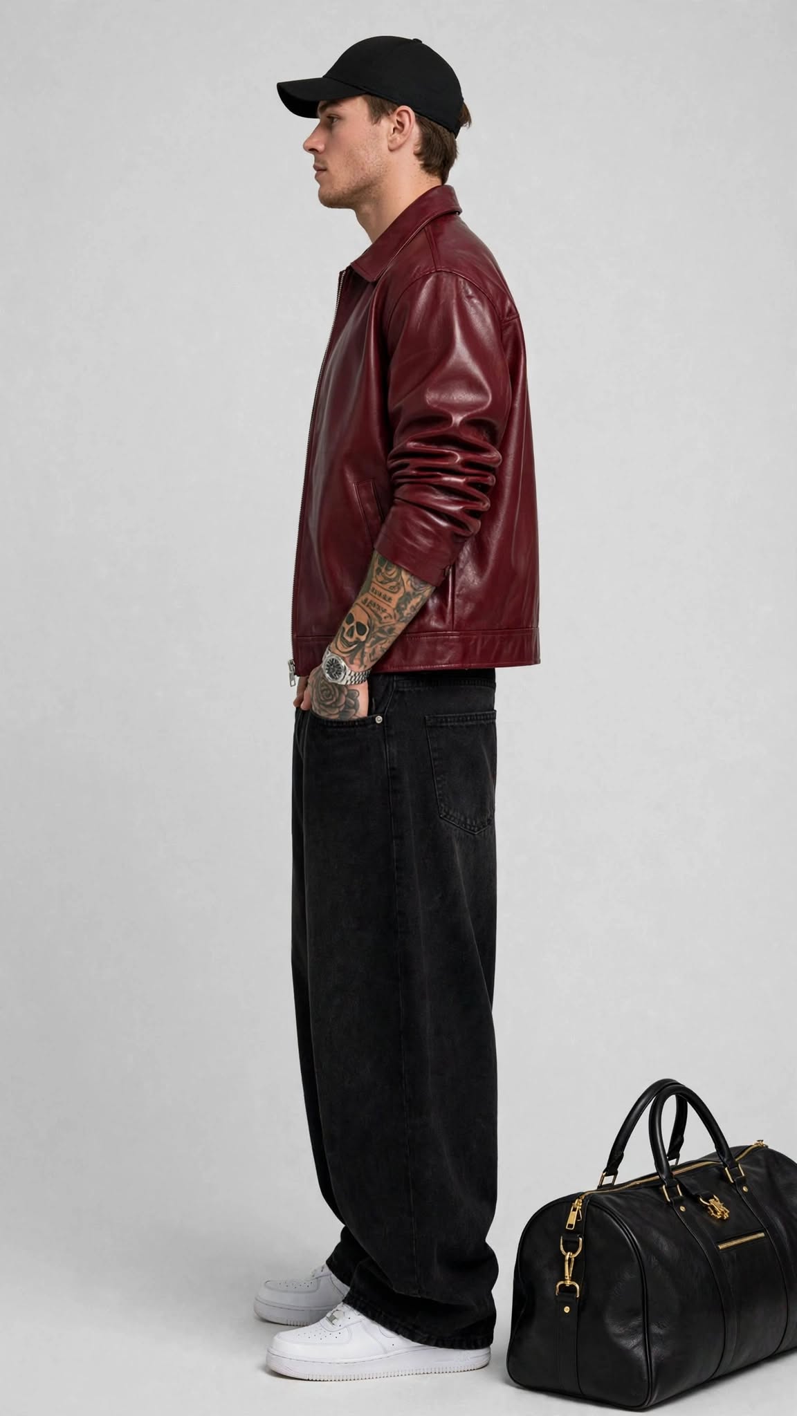 Cherry Red Leather Jacket
