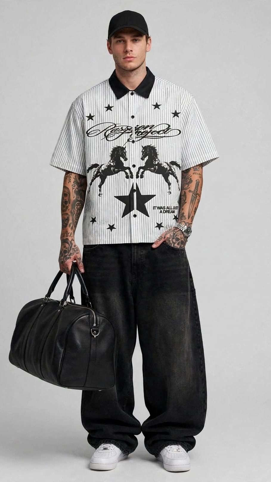 SIGNATURE STRIPED CROPPED SHIRT