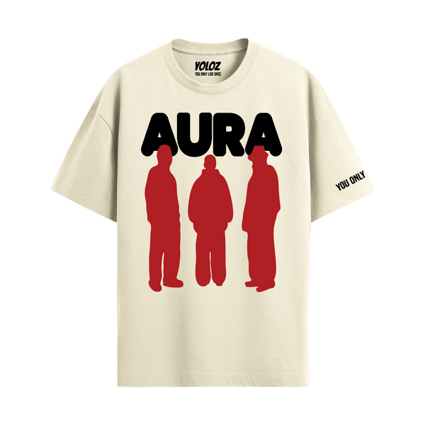 AURA OFF WHITE OVERSIZED T-SHIRT