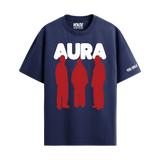 AURA NAVY BLUE OVERSIZED T-SHIRT