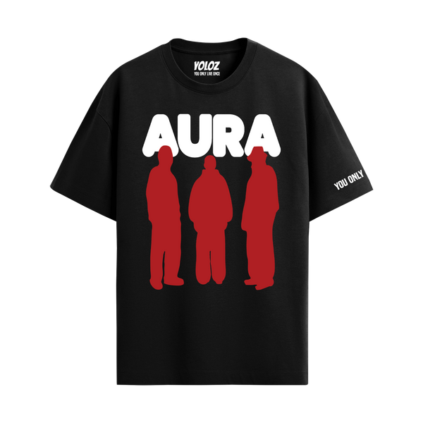 AURA BLACK OVERSIZED T-SHIRT