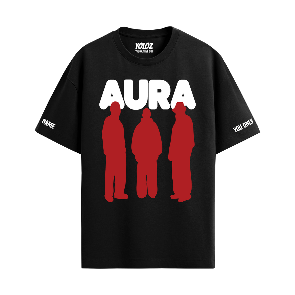 AURA BLACK OVERSIZED T-SHIRT