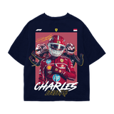 Charles Leclerc Oversized Tee – Navy Blue