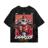 Charles Leclerc Oversized Tee – Acid Wash