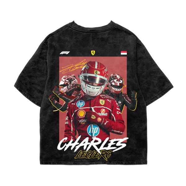 Charles Leclerc Oversized Tee – Acid Wash