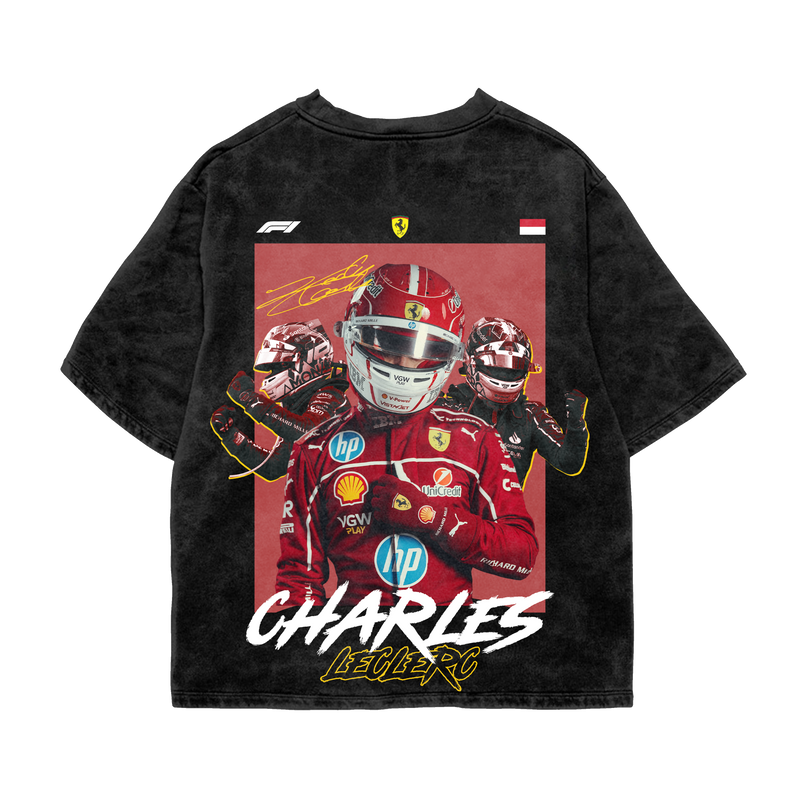 Charles Leclerc Oversized Tee – Acid Wash