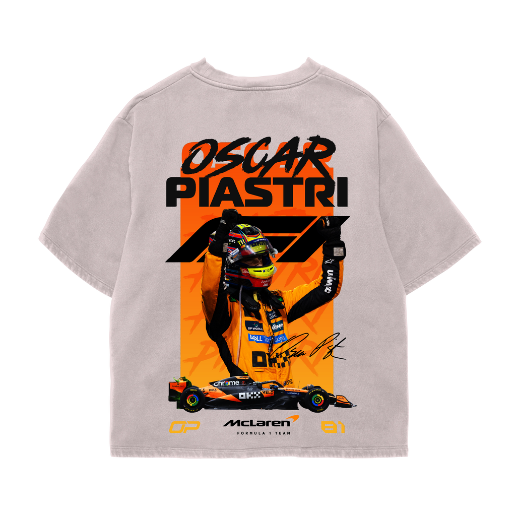Oscar Piastri Oversized Tee – Off White