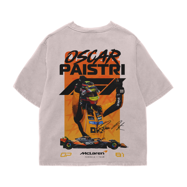 Oscar Piastri Oversized Tee – Off White