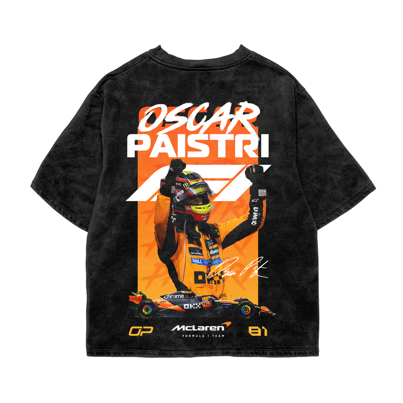 Oscar Piastri Oversized Tee – Acid Wash