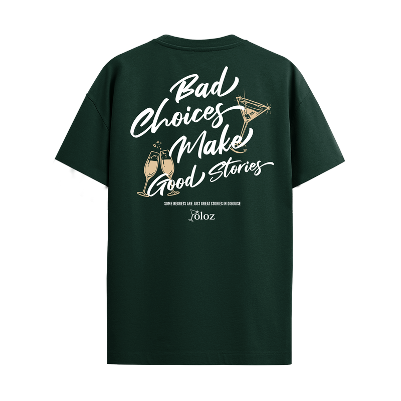 GOOD STORIES BOTTLE GREEN REGULAR FIT T-SHIRT