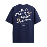 GOOD STORIES NAVY BLUE OVERSIZED T-SHIRT