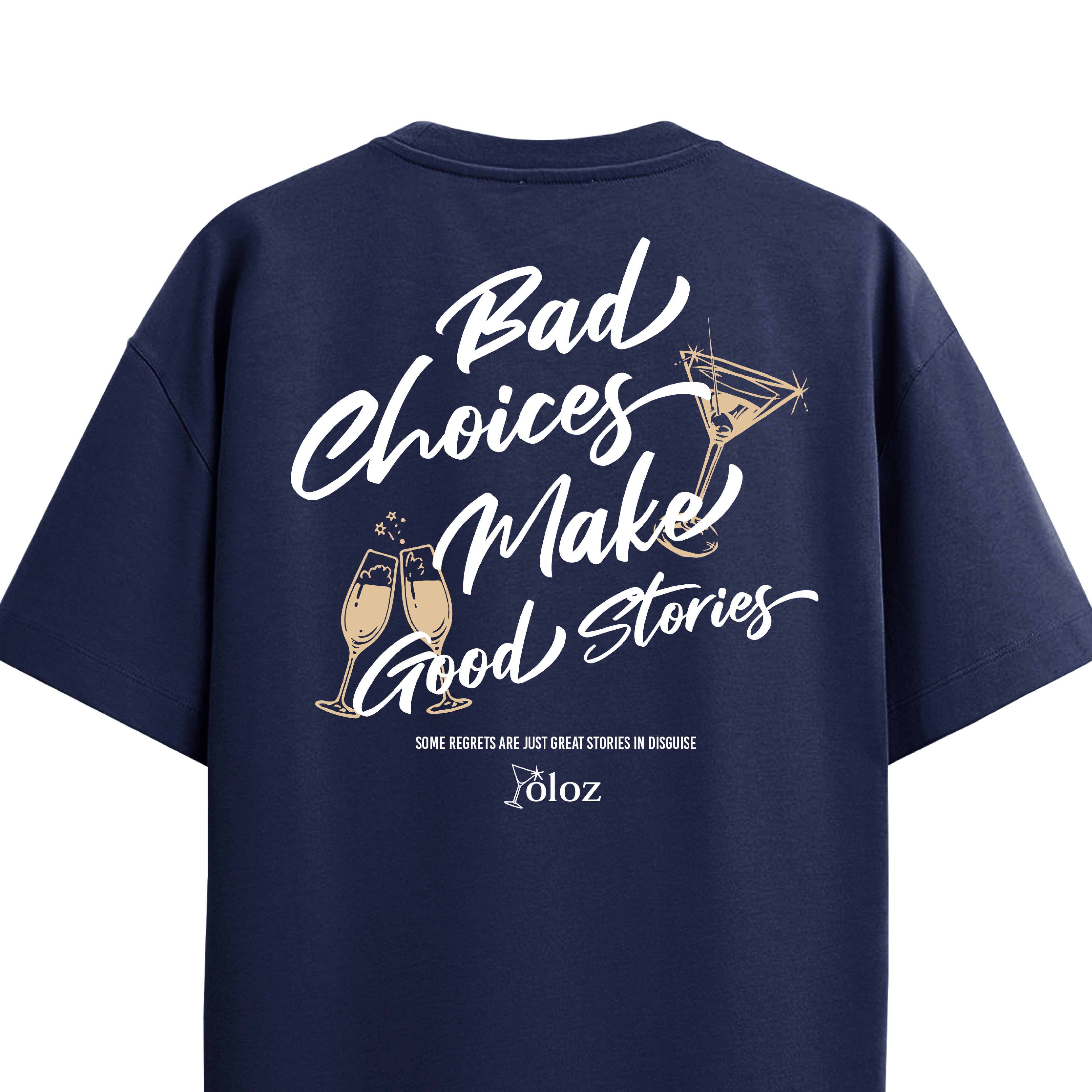 GOOD STORIES NAVY BLUE OVERSIZED T-SHIRT