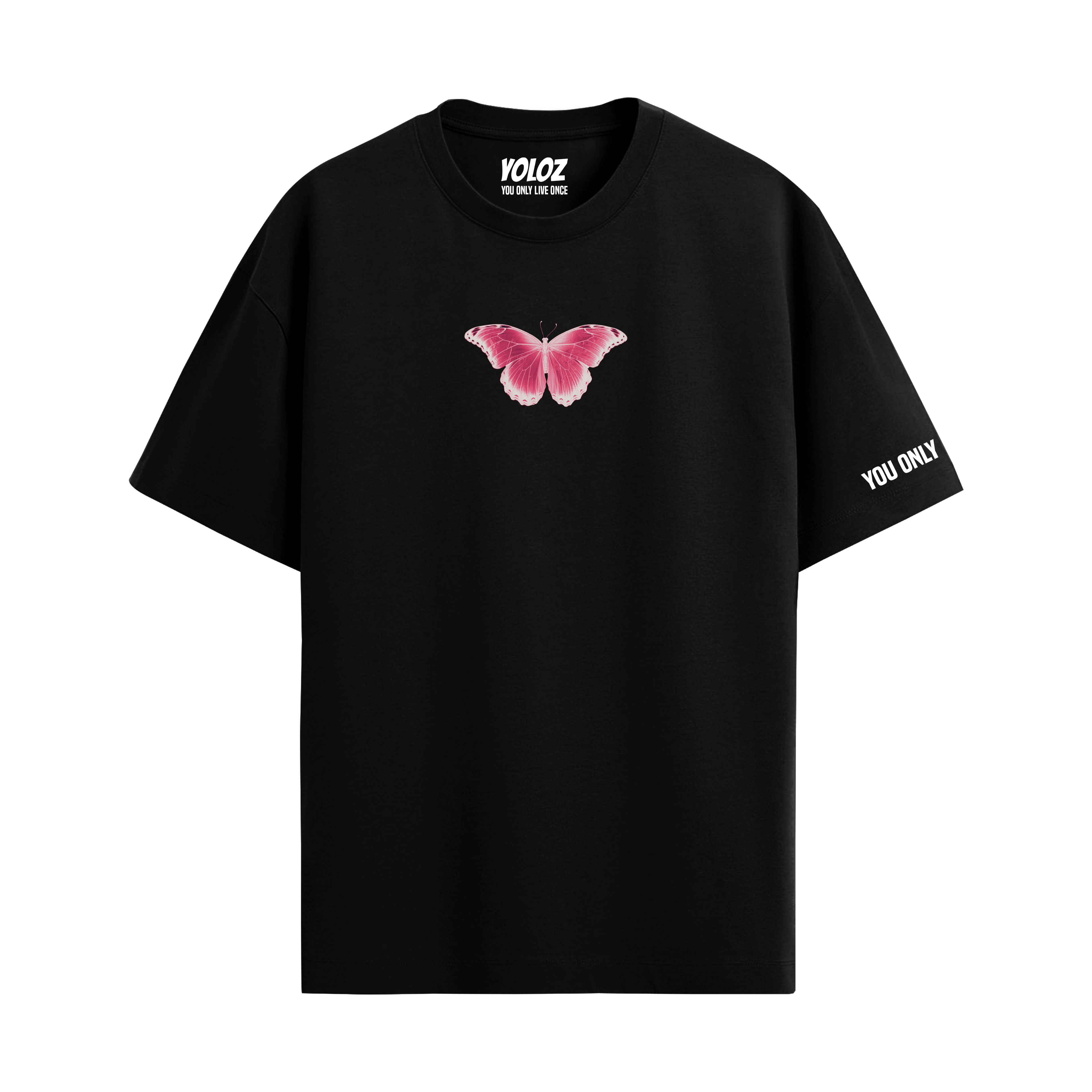 BUTTERFLY BLACK REGULAR FIT T-SHIRT